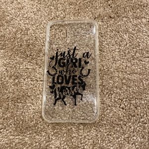 Iphone 11 case “just a girl who loves horses”